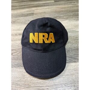 NRA Baseball Cap Hat Black Yellow Embroidered American Flag Adjustable Cotton